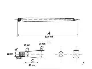 Ballenzinke 1000 mm, M22x1,5 (1)