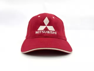 Baseball cap with embroidered Mitsubishi lettering (red) (1)