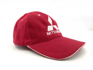 Baseball cap with embroidered Mitsubishi lettering (red) (2)