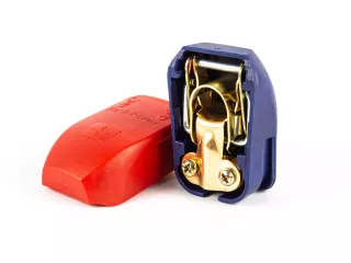 Battery terminal set, quick release type, with plastic cover (0)