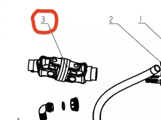 Drive shaft between pump and fan for Komondor FAP-200 sprayer (1)