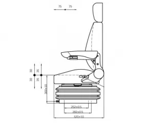 Driver's seat with armrest and headrest (mechanically sprung) (1)