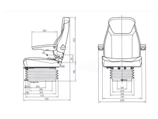 Driver's seat with armrests and headrest, air spring (1)