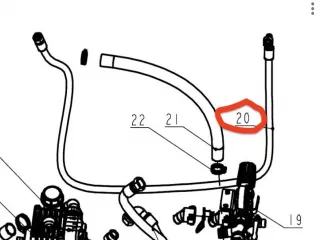 Druckreglerschlauch (rechts) für Komondor FAP-200 Spritze (1)