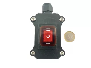 Electric quick coupler adjustment cylinder for front loader, with switch (5)