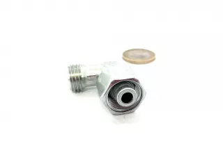 Hydraulic common screw with M14 external-M14 internal thread, elbow (1)