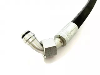 Hydraulic rubber hose M18x1,5 L=1950, straight and 90° end fittings (2)