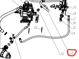 Pumpenansaugschlaucheinheit für Komondor FAP-200 Spritze (1)
