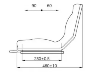 Seat for compact tractors, screwable 390x485x360 mm, adjustable rail (8)