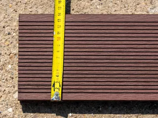 WPC terrace decking, dark reddish brown (