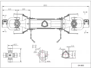 Zapfwelle 25kW / 34PS, L=800mm  (3)