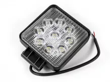 Arbeitsscheinwerfer, 9 LED, Kunststoffgehäuse, 27 W, quadratische Form, 108x108x43 mm
