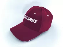 Baseball cap with embroidered Belarus (red)