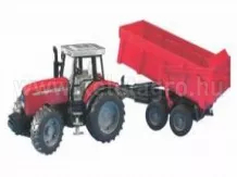Bruder toy tractor trailer, tipper Massey Ferguson 7480