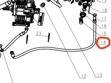 Druckreglerschlauch (links) für Komondor FAP-200 Spritze