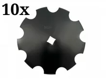 Harrow disc, 360mm, notched, (boron steel) AsahiParts, set of 10 pieces,
