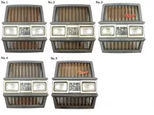Kühlergrill für japanische Kompakttraktoren der Typen Yanmar F-18, F-18D, F-20, F-20D, F-22, F-22D, F-24, F-24D, gebraucht.
