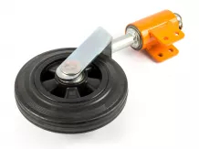 mounted, self-aligning wheel for Komondor SFNY lawnmowers