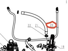Pressure regulator hose unit (right) for Komondor FAP-200 sprayer