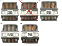 Radiator grille for Yanmar F-18, F-18D, F-20, F-20D, F-22, F-22D, F-24, F-24D Japanese compact tractors, used.
