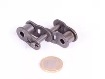 Rollenketten 12B-2 Zweifach-Rollenkette gebogen Verbinder-Kettenauge Zweifach-Rollenkette Quattro Rullo (halb Kettenauge) 3/4