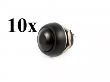 Switch, momentary, water resistant, round shape, set of 10 pieces