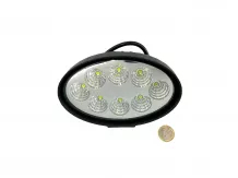 Work light, 8 LEDs, plastic housing, 27W, oval
