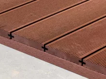 WPC terrace decking, dark reddish brown (